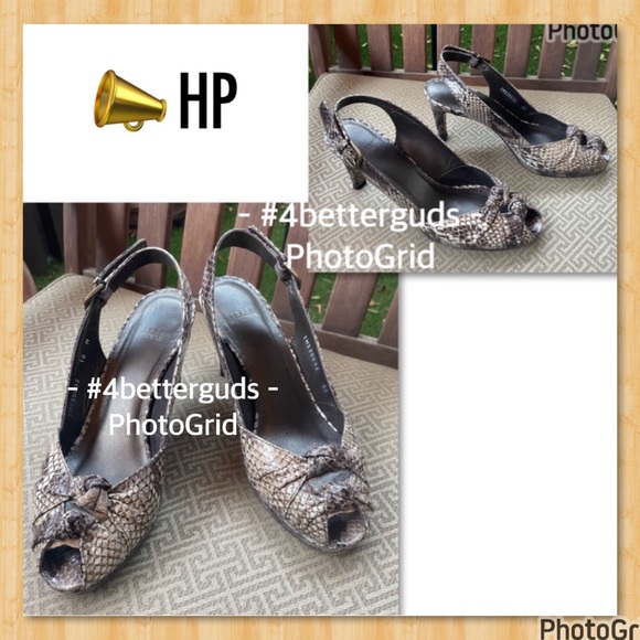 Stuart Weitzman Snake Embossed Platform Peep Toe Slingback High Heel Pumps 10 - Picture 16 of 16